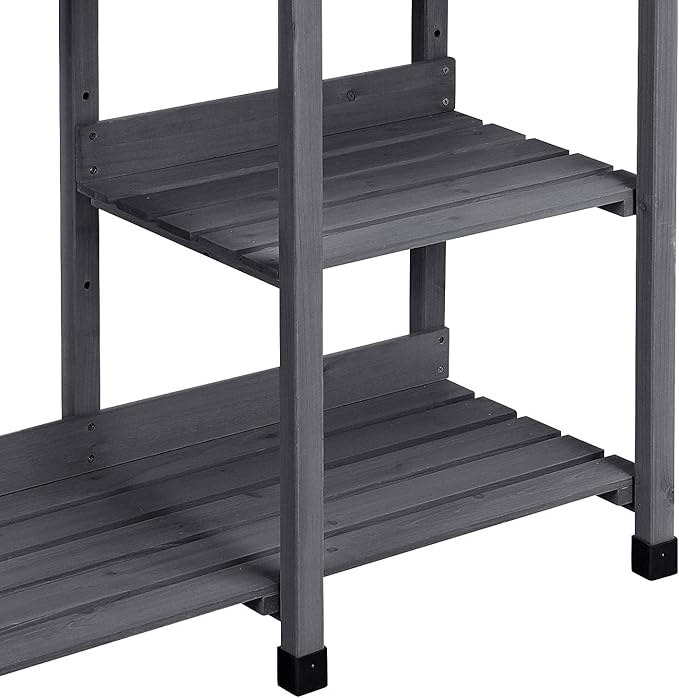 Topeakmart 45.2x17.7x47.6'' (LxWxH) Potting Benches Outdoor Garden Potting Table Work Bench with Removable Sink Drawer Rack Shelves Work Station, Gray