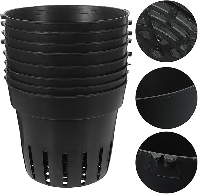 8pcs Black Breathable Wall Flower Planters with Multiple Drainage Holes, Indoor Hanging Plant Pots Set for Balcony and Garden Vertical Gardening