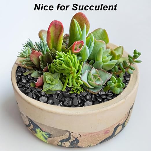 Vase Filler,Landscaping Pebbles, River Rocks Decorative Ornamental Pebbles, DIY Smoothed Rocks for Potted Plant Resin Art Vase Fillers Aquarium Gravel Rocks (1, Black, 10 Pounds)