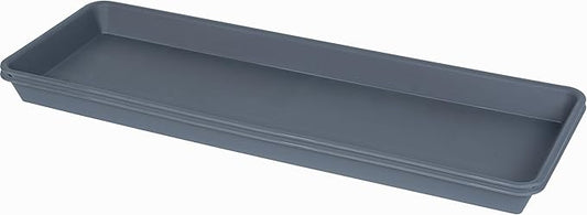 2 Pack of Plastic Plant Tray Saucer Rectangular, Plant Trays Saucers for Indoors Outdoor, Plant Water Drip Tray for Flower Pot Planter, Windowsill Plant Tray (6.5 X 13 Inch, Gray)