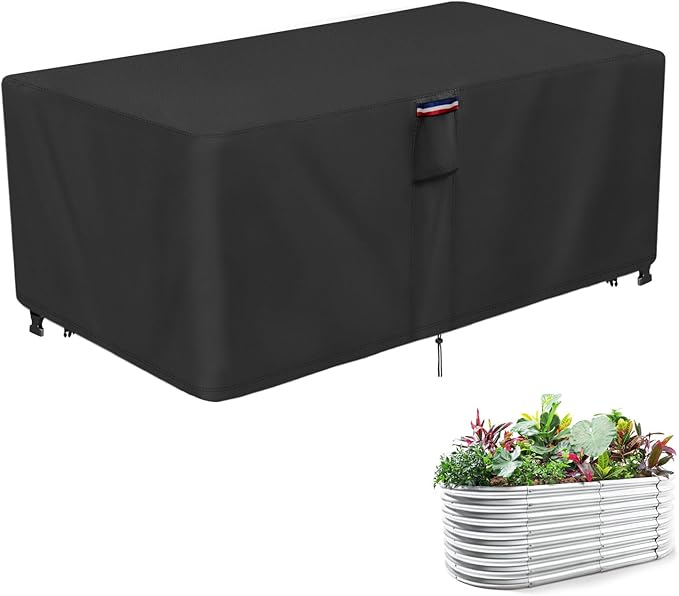 6x3 FT Raised Garden Bed Cover - Heavy Duty Frost Cover for Outdoor Winter Frost Cold Weather Plant Freeze Protection Covers, Black 73" x 37" x 25"