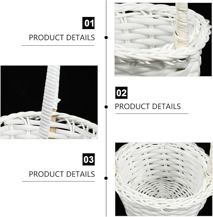 DOITOOL Rattan Vegetable Basket Small Woven Storage Basket with Handle 3.54X3.54X5.31 Inch Natural Rattan Bread for Kitchen Picnic Garden Planting