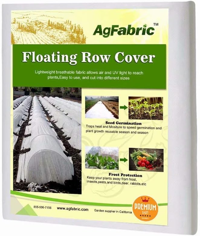 Agfabric Plant Covers Freeze Protection Row Covers 1.5oz 10'x50' Frost Cover for Freeze Protection,Frost Blanket for Plants,White