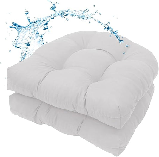 MTMR Water-Repellent Outdoor Chair Cushions Set of 2, 19”X19” Patio Chair Cushions with High Elasticity PP Cotton, Thick Tufted Outdoor Patio Furniture Cushions, Seat Cushions for Outdoor Furniture
