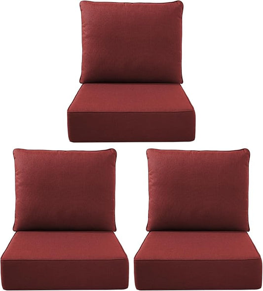 Luxury Outdoor Seat Cushion Set-22 x 24 x 6 Inch Outdoor Chair Cushions with Water Resistant & Removable Cover Outdoor Cushions for Patio Furniture Chair Sofa Couch