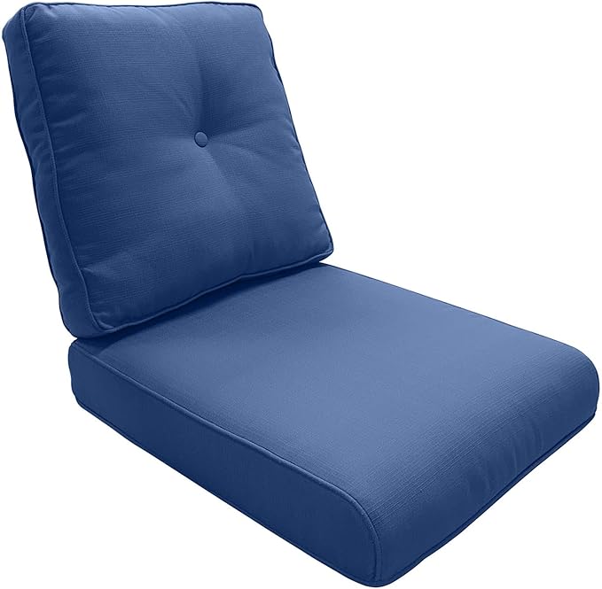 Outdoor Chair Cushions - 22 * 24" Patio Furniture Cushions with Removable Cover, 28D High Density Sponge Filling Outdoor Patio Cushions for Chairs, Rocker, Sofa and Loveseat - Blue