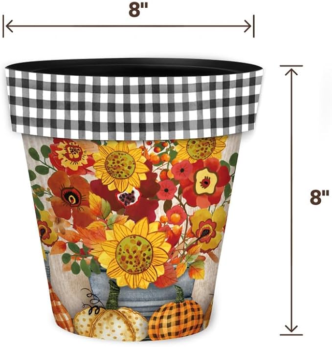 Briarwood Lane Fall Planter 8.5" x 8.5" x 8.5" Autumn Bouquet Small for Fall Planter