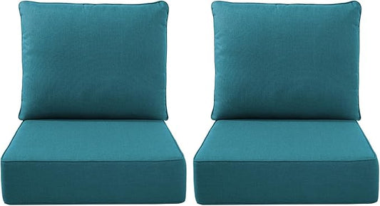 Luxury Outdoor Seat Cushion Set-22 x 24 x 6 Inch Outdoor Chair Cushions with Water Resistant & Removable Cover Outdoor Cushions for Patio Furniture Chair Sofa Couch