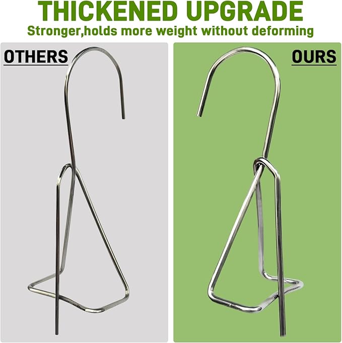 20 Packs Terracotta Pots Hanger Hooks,Sturdy Thick Stainless Steel Plant Hanger,Flower Pot Holders for Clay Pots,Wall and Fence Mounted Plant Hanging Holder for Terra Cotta Pot(Vertical Hang,20Pack)