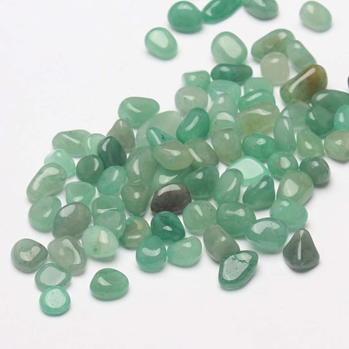 IMALY Green Aventurine Tumbled Chips Stone Polished Crushed Healing Crystal Quartz Pieces Irregular Shaped Stones for Home Decorative Stones Vases Plants Succulents 0.5lb