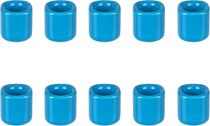 Mega Candles 10 pcs Light Blue 1/2 Inch Diameter Ceramic Chime Ritual Spell Candle Holders, Great for Casting Chimes, Meditation, Rituals, Spells, Vigil, Witchcraft, Wiccan Supplies