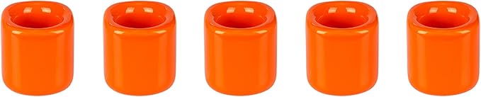 Mega Candles 5 pcs Orange 1/2 Inch Diameter Ceramic Chime Ritual Spell Candle Holders, Great for Casting Chimes, Meditation, Rituals, Spells, Vigil, Witchcraft, Wiccan Supplies