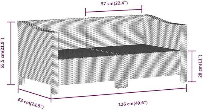 Garden Lounge Set Grey, Dark Grey Poolside Furniture Set Garden Seating Ensemble for Backyard Pond