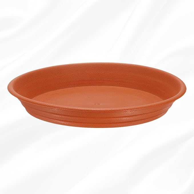 HARFINGTON Plastic Plant Saucer 7" Round Drip Trays Flower Pot Saucers Flower Base Bottom Drainage Tray for Indoors Outdoors Planters, Pottery Red