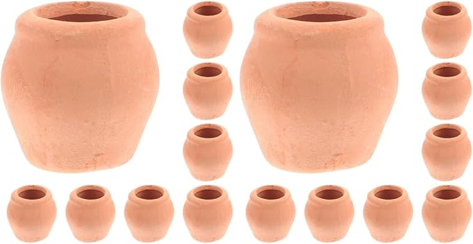 GANAZONO Mini Ceramic Planter Pots Set of 16 Small Succulent Flower Pots for Indoor Desk Balcony Garden Decor