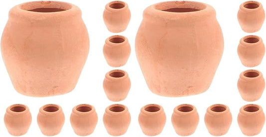 GANAZONO Mini Ceramic Planter Pots Set of 16 Small Succulent Flower Pots for Indoor Desk Balcony Garden Decor