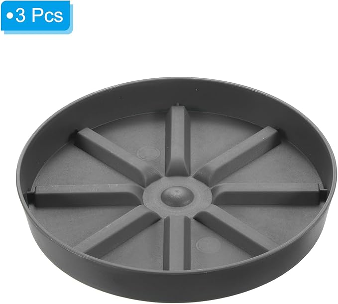 PATIKIL Plant Pot Saucers 6 Inch, 3 Pack Plastic Round Plant Pot Thicker Flower Drip Tray for Indoor Outdoor, Gray