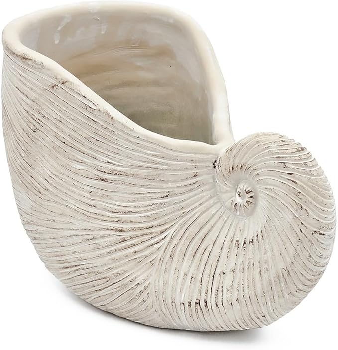 Modern Ceramic Accent Planter for Indoor Plants with Sleek Face Design and Smooth Glazed Finish for Living Room or Office Decor (Beige Multi + Cement-1)