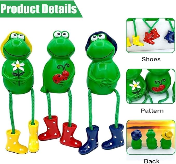 Cute Frog Garden Decor for Outside, Funny Resin Garden Statues Yard Decoration Outdoor, Unique Frog/Rabbit/Monkeys Art Figurines for Patio Lawn House (Frogs a)