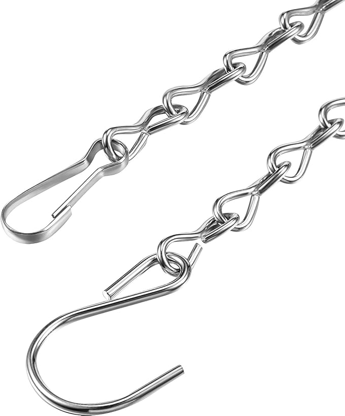 Outus 4 Pack 9.5 Inch White Hanging Chain for Bird Feeders, Planters, Lanterns, Wind Chimes, Decorative Ornaments and Birdbaths Basket Extender Chain Outdoor Indoor