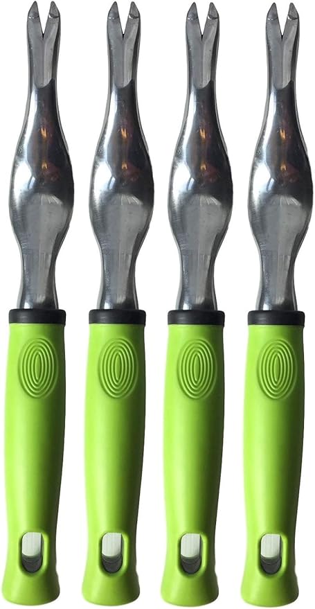 Garden Guru Hand Weeder Tool with Ergonomic Handle - Weed Puller for Planting, Weeding, Flower and Vegetable Care in Lawn Garden Yard | Rust Resistant (4 Pack)