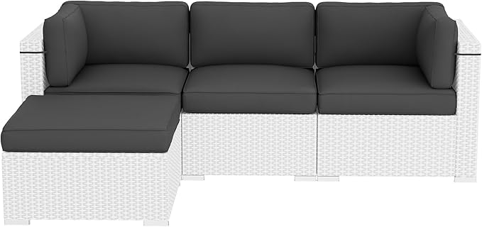 Oakcloud Oakmont Outdoor Replacement Cushions for Patio Furniture,Water-Resistant Cushion for Patio Conversation Set,9-Piece Cushions for 4-seat Outdoor Sectional Sofa(Dark Grey)
