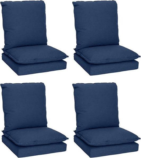 Joyside Outdoor Chair Cushions Set, 24x24 Inch Smile Patio Furniture Cushions, 6’’ Thick, Double-Layer, Water Resistant & Fade Resistant, Outdoor Replacement Cushions for Seat and Sofa