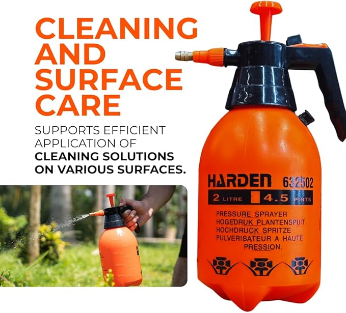 Half Gallon (0.53 Gallon / 68oz) Pump Sprayer, Handheld Garden Sprayer for Plants, Lawn Care & Cleaning, Adjustable Copper Nozzle