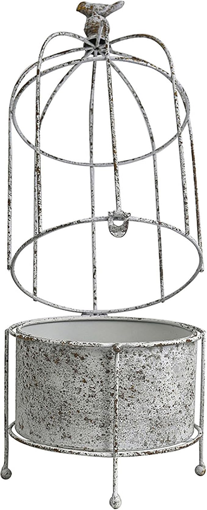 Rustic Iron Birdcage Planter Stand Vintage Metal Planter Holder Distressed Decorative Flower Pot with Latch Lock Closure for Climbing Plants Garden Patio Balcony Outdoor Indoor Decor (styel#2)