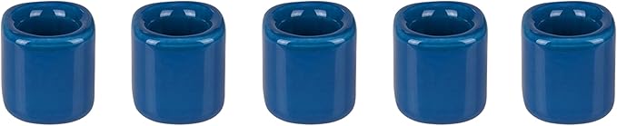 Mega Candles 5 pcs Dark Blue 1/2 Inch Diameter Ceramic Chime Ritual Spell Candle Holders, Great for Casting Chimes, Meditation, Rituals, Spells, Vigil, Witchcraft, Wiccan Supplies