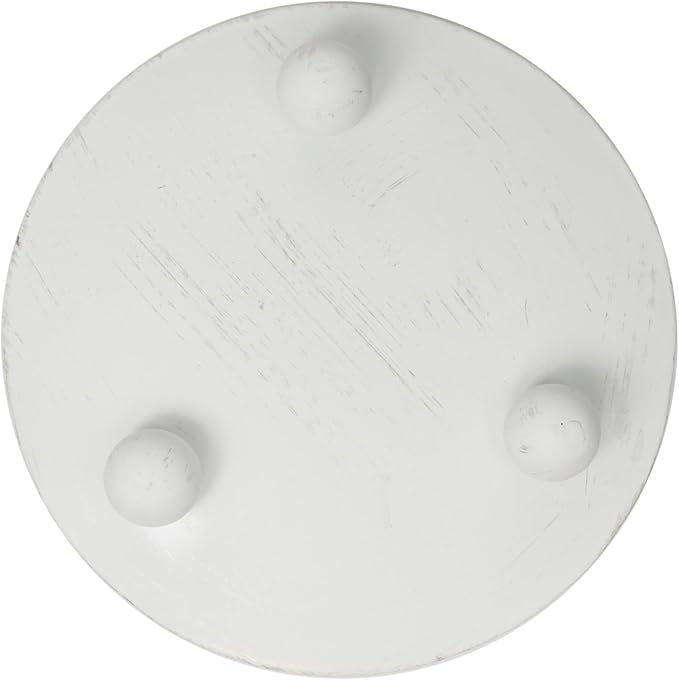 Hosley Set of 2 Whitewashed Iron Pillar Candle Holder Plates – 4-Inch Decorative Round Trays for Pillar Candles – Ideal for Weddings, Special Occasions, Home Décor, and Pedestal Displays