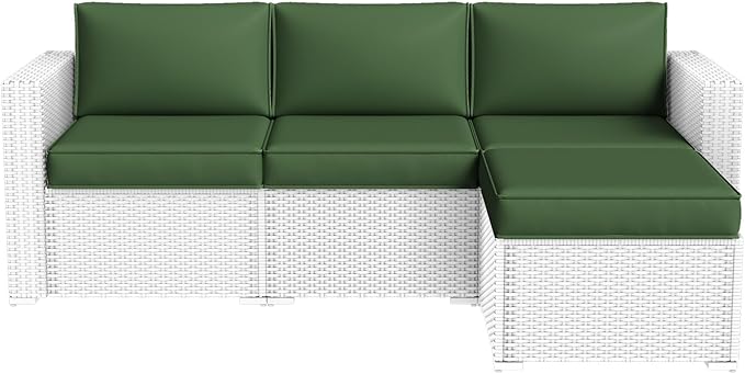 Aoxun Patio Furniture Cushions for Outdoor Furniture Set of 4, Thick Replacement Patio Couch Cushions for Outdoor Furniture, 7-Piece Splashproof Fade Resistant Outdoor Couch Cushions, Green