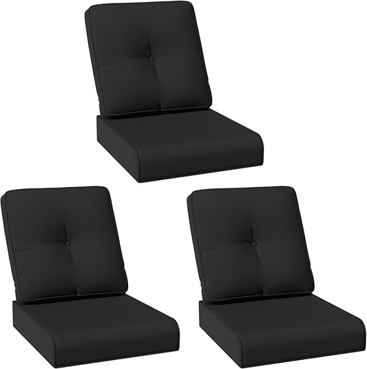 Joyside Outdoor Chair Cushions Set, 22x25/22x24 Inch Patio Furniture Deep Seat Cushions, Water Resistant & Thick Cushion, Outdoor Replacement Cushions for Seat and Sofa