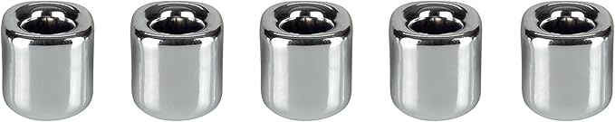 Mega Candles 5 pcs Silver 1/2 Inch Diameter Ceramic Chime Ritual Spell Candle Holders, Great for Casting Chimes, Meditation, Rituals, Spells, Vigil, Witchcraft, Wiccan Supplies