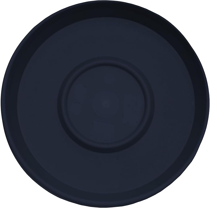 Bloem Terra Resin Saucer Tray: 11.25" Bottom Width - Navy Blue - Matte, Durable, Ribbed Bottom, Indoor and Outdoor, Fits 14" Terra Pots