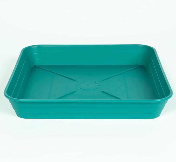 4 Pack Square Plant Saucer Tray 8 inch, 6 8 10 12 14 16 18 20 inch Heavy Duty Plastic Square Plant Saucers for Indoors Outdoor, Flower Planter Drip Trays for Pots, Seed Starting Tray
