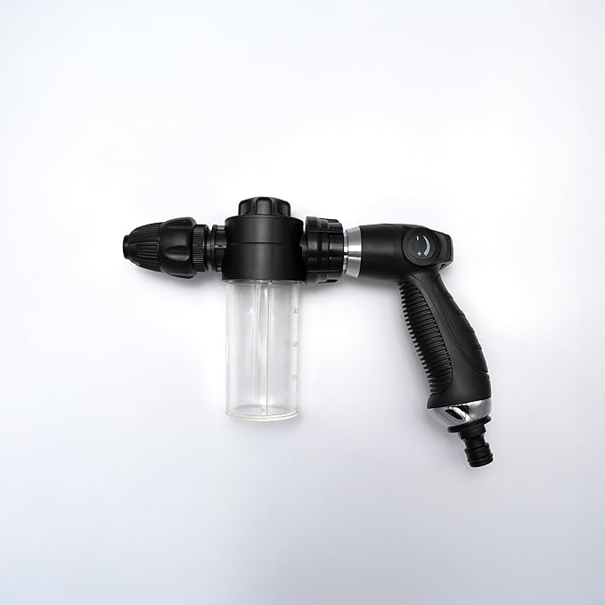 Socila Garden Hose Nozzle and Boat Engine Flush Kit, High Pressure Spray Gun Nozzle with 3.4oz/100ml Soap Dispenser Bottle: Showering Pet, Watering Plant, Lawn Care, Car Wash