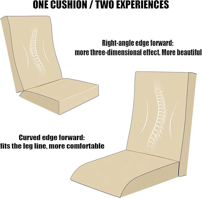 Cushions for Outdoor Furniture Outdoor Rocking Chair Cushions High Back Outdoor Chair Cushion for adirondack,Ergonomic Natural Curve Design,Waterproof Fade Resistant,Seat19x19,Back19x26in Beig