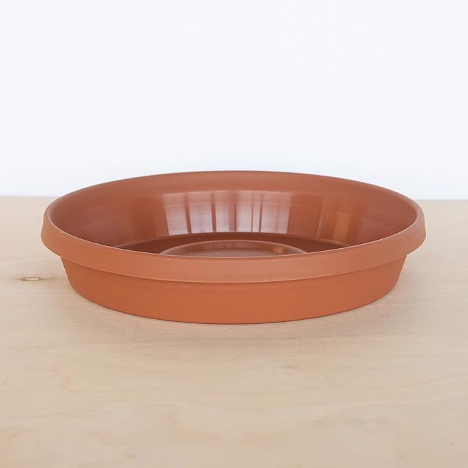 Bloem Terra Resin Saucer Tray: 15" Bottom Width - Terra Cotta - Matte, Durable, Ribbed Bottom, Indoor and Outdoor, Fits 20" Terra Pots