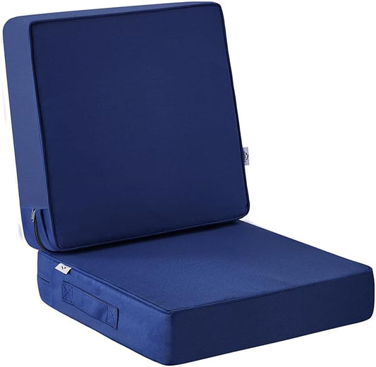 Outdoor Cushions, Outdoor Chair Cushions 22x22x3 Inch, Cushions for Outdoor Furniture with Removable Cover, Waterproof & Fade Resistant Outdoor Seat Cushions for Patio, Lawn, Navy Blue