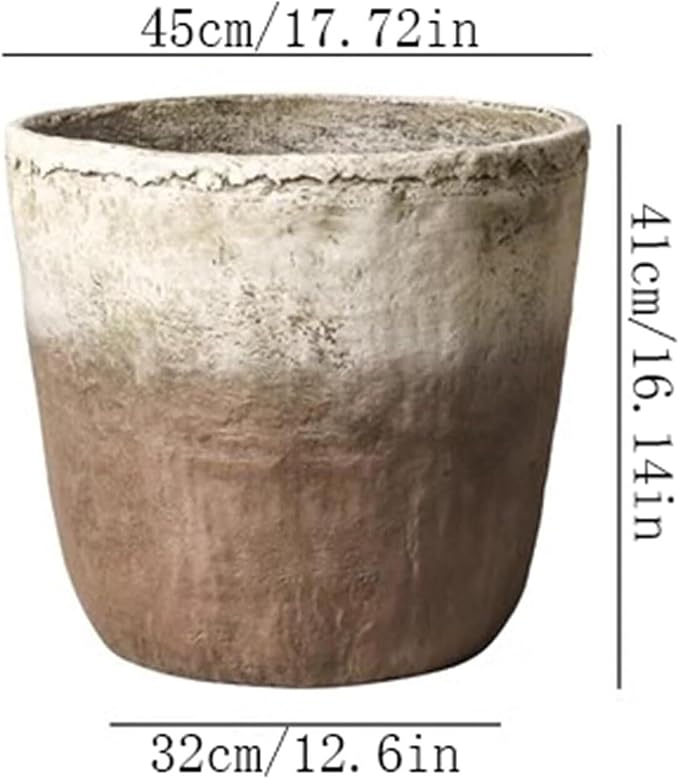 Vintage Plant Pot Flower Pots with Drainage Holes Creative Large Floor Planters Garden Decor(Large)