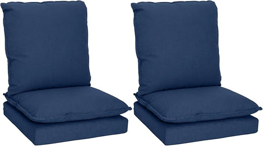 Joyside Outdoor Chair Cushions Set, 24x24 Inch Smile Patio Furniture Cushions, 6’’ Thick, Double-Layer, Water Resistant & Fade Resistant, Outdoor Replacement Cushions for Seat and Sofa
