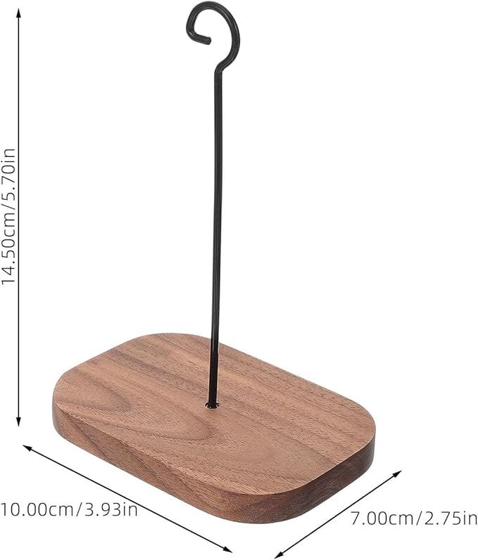 Totority Wall-Mounted Hanging Rack with Self-Adhesive Walnut Hook for Outdoor Wind Chimes and Planters, No-Drill Hanging Bracket for Garden and Balcony Décor