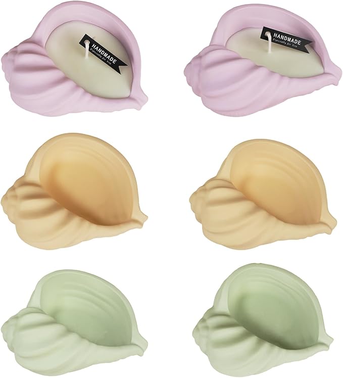 2 Pack Large 5.9 Inch Conch Silicone Molds, Seashell Candle Containers Mold, Handmade Storage Tray Resin Sea Snail Mould, DIY Knobbed Whelks Concrete Succulent Planter Mold