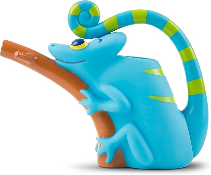 Melissa & Doug Sunny Patch Camo Chameleon Watering Can with Tail Handle and Branch-Shaped Spout