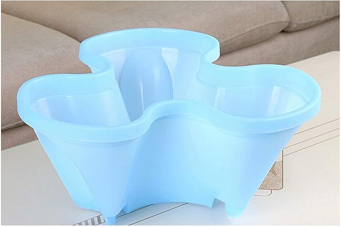Vertical Gardening Planter Stackable Flower Pot Tower, Herb and Strawberry Planters Stacking Garden Pots with Saucer,Blue