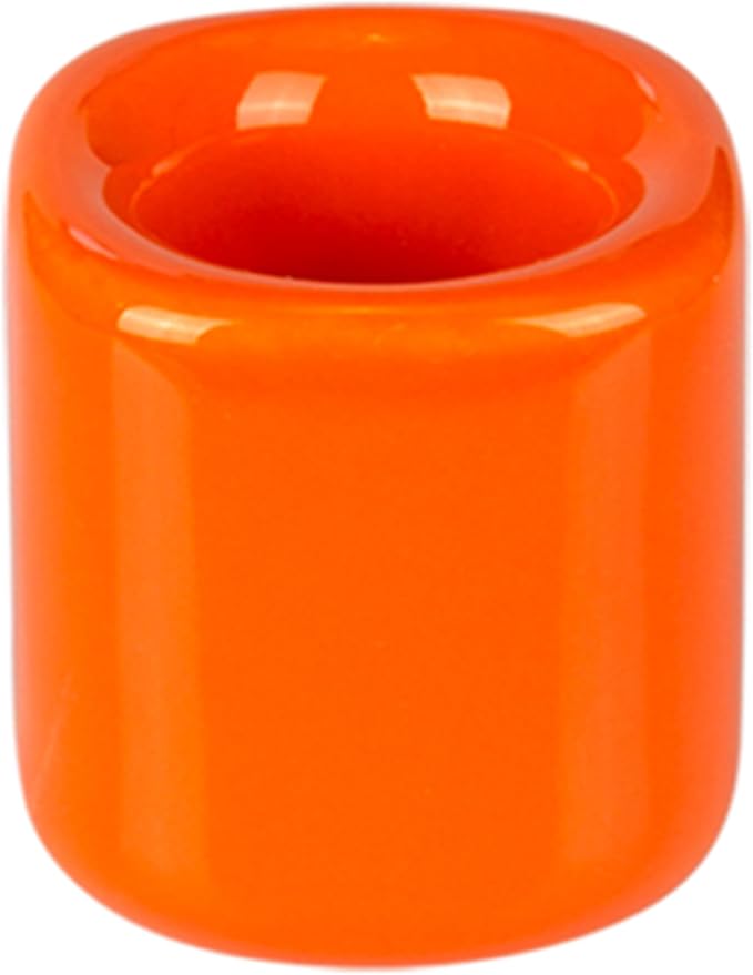 Mega Candles 5 pcs Orange 1/2 Inch Diameter Ceramic Chime Ritual Spell Candle Holders, Great for Casting Chimes, Meditation, Rituals, Spells, Vigil, Witchcraft, Wiccan Supplies