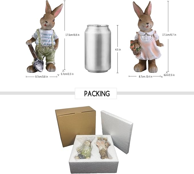 Bunny Decor,Yard Decorations Outdoor Statues Bunny Figurines for Home Garden,Outdoor Statues Easter Rabbit Figurines Mom Grandma Gifts