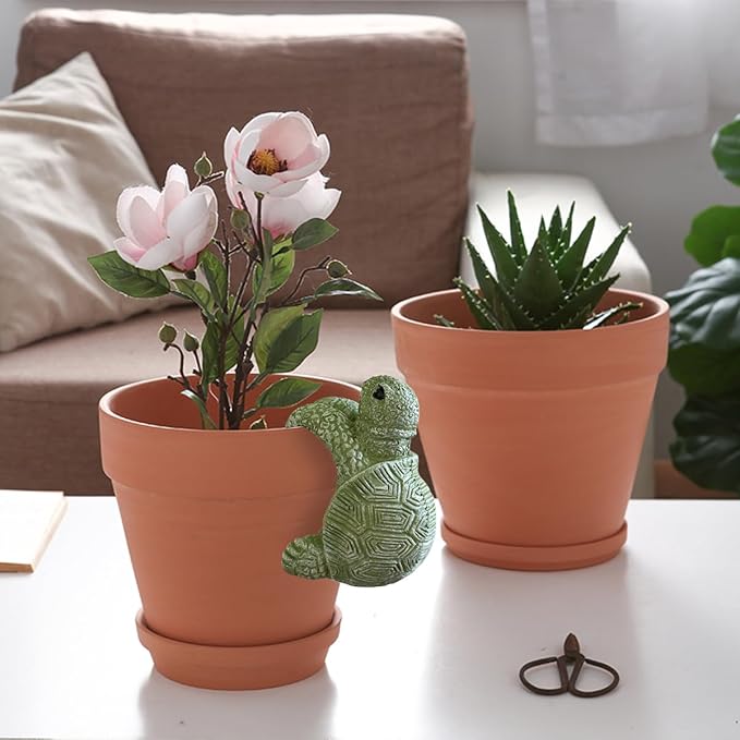 Cute Climbing Tortoise Flower Pot Hugger Figurines Resin Hanging Turtle Statue Planter Pot Decorations for Home Garden Fence Balcony Patio Lawn Yard Ornaments