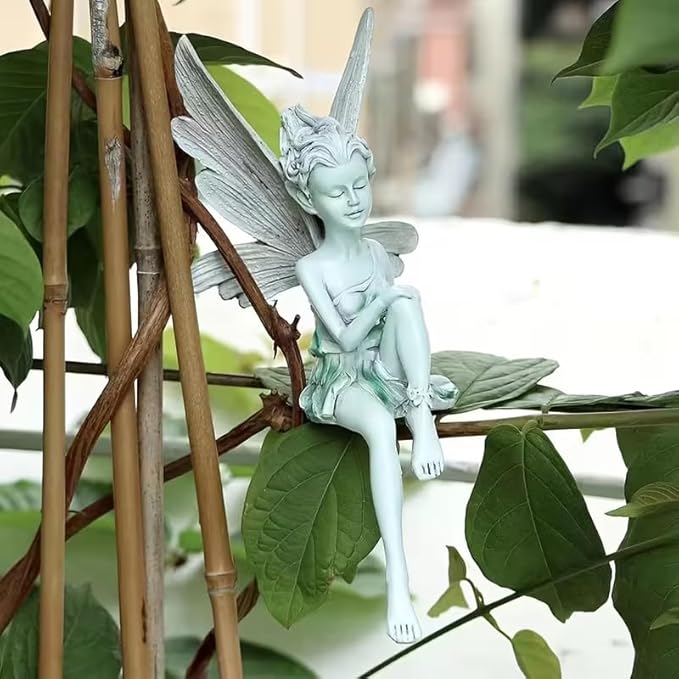 Outdoor Garden Fairy Statue - Realistic Angel Sculpture, Antique Resin Figurine for Lawn, Yard, Patio,Planter, Porch & Home Decor, Perfect Housewarming Gift